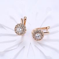 UMCHO Fashion Exquisite Micro Wax Set White Round Zircon Earrings auksas