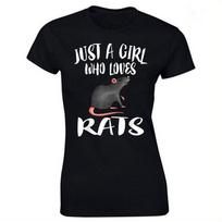Woman T Shirt Just A Girl Who Loves Rats Owner Lover Print T-Shirt Tees Camiseta Proud Autism Mom Aesthetic Women Tshirts L