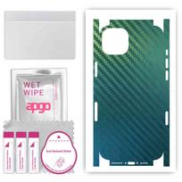 Apgo apsauginis odos lipdukas nugarai ir šonams, suderinamas su Apple iPhone 15 Plus, pilna apvyniojama plėvelė, folija, vinilas – anglies chameleonas CAKA1