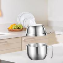 Instant Noodle Bowl with Lid Bento Box Easy to Clean Snack Ramen Cooker for Home Apartment Bowl with Dish Grid white