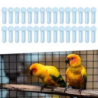 Bird Cage Feeder Feeding Box Thumb Food Container Water Dispenser for Porch Household Sun gray