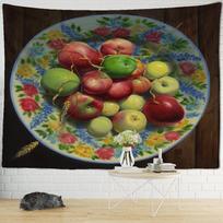 Meninis gėlių aliejinis paveikslas, kabinamas ant sienos, boho, psichodelinis, abstraktus gobelenas, hipi tapizas, kambario poliesterio foninis audinys, dekoras 95x70cm brown