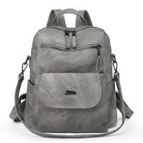 PU odinė kuprinė moterims Madinga universalaus dizaino rankinė Moterų pečių krepšiai Kelioninė kuprinė 30cm*17cm*29cm pilka spalva
