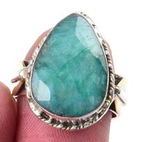 Natural Amazonite Gemstone Handmade 925 Sterling Silver Two Tone Ring S.6.5 M2c69