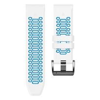 Silikoninis 26 mm 22 mm riešo dirželis Garmin Fenix 6X 6 Pro 5X 5 Plus 7X 7 3HR 935 945 Enduro 2 QuickFit laikrodžio apyrankė Correa For Garmin 22mm mėlyna/balta