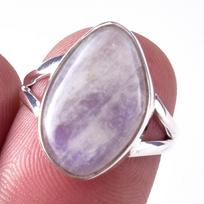 Natural Rainbow Moon Stone Gemstone Handmade 925 Sterling Silver Ring S.6 Z4d74 gray