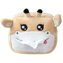 Car Tissue Box Elastic Buckle Zipper Lovely Car Seat Back Whale Dinosaur Tissue Box C beige