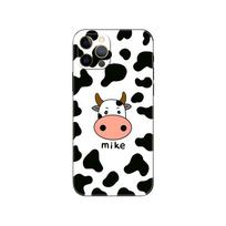 Cute Cow Stains phone case for iphone 5 5s se 6 6s 7 8 plus x 10 XR XS 11 12 13 mini pro MAX black tpu back cover iphone 13pro MAX black
