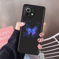 Phone Black Silicone Case For Xiaomi Mi 12 11 Lite 11T 9T 10T 12S Pro Ultra Note 10 Lite 9 Shell Fundas Blue Beautiful Butterfly Xiaomi Mi 12 gray