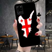 Georgia Flag telefono dėklas, skirtas Samsung Galaxy S6 S7 S8 S9 S10 S21 S22 Plus ypač minkštas juodas telefono dangtelis Galaxy S30 white