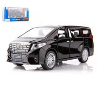 1/29 Elektrinio automobilio modelio Toyota Alphard berniukų kolekcijos Ištraukite pailginto lydinio automobilius Vyriška suvenyra gimtadienio dovana vaikams 1/29-Size:17*6.5*6.5cm juoda
