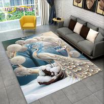 3D Išskirtinis Povas Gyvūnas Plotinis Kilimas, Kilimas Namams Svetainei Miegamajam Sofai Durų Kilimėlis Virtuvės Dekoracija, Neslystantys Grindų Kilimai 60x90cm(23x35in)