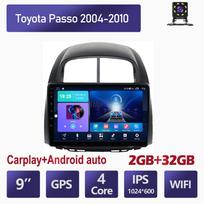 Android 2 Din Car Multimedia Player Toyota Passo 2004-2010 Daihatsu Boon Sirion Subaru Head Unit Stereo Carplay GPS Navigacija BT WIFI 4+64GB 2+32GB