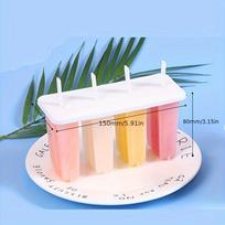Vintage Style Ice Cream Maker - Airtight 4-Slot Mold with Lid, Nostalgic Popsicle Shapes, Easy Freeze & Store at Home Popsicle Molds white