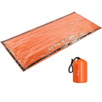 PE avarinis miegmaišis, atsparus vandeniui, nešiojamas išgyvenimo 120x200 cm miegmaišis, skirtas lauko stovyklavimo žygiams nuotykiams oranžinė