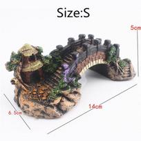 Dervos Žuvų Bakas Akvariumo Dekoracijos Tilto Peizažas Žuvų Urvas Medžio Ornamentai Kraštovaizdžio Dekoras Size S black