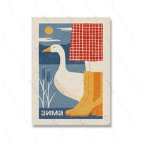 Exquisite Vintage Poster Print Girl And Swan Retro Art Wall Canvas Painting Japan Temperamental Woman Linving Room Home Decor 21x30cm No Framed white