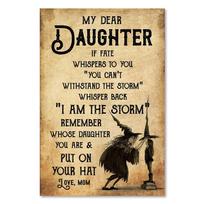 Whisper Back Daughter Witch Poster I Am The Storm Canvas Painting Vintage Quote Art Print Modern Wall Picture Bedroom Home Decor 21x30cm No Framed
