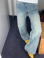 Y2k Harajuku Elegant Office Straight Jeans Women 2000s Fashion Design Streetwear Slim Pants Vintage Washed Denim Long Trousers S mėlyna