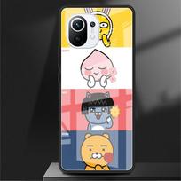 Stiklinis dėklas, skirtas Xiaomi Poco X3 NFC 11 Lite 11T F3 M3, skirtas Redmi Note 11 10 9 8 Pro 10S 9S 9A 9C telefono dangtelis Kakao Friends Xiaomi Poco X3 NFC white