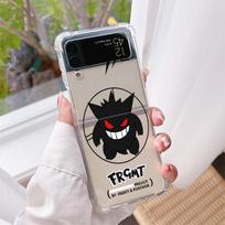 Luxury Case For Samsung Galaxy Z Flip 3 4 5G Funda Z Flip3 Clear PC Hard Shockproof Back Phone Coque Shell Pokemon Cute Anime Samsung Z Flip