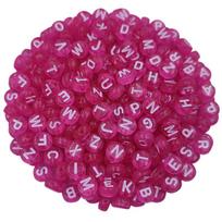 Papuošalų gamybai Pakabukas Spalvotas fonas baltos raidės 50vnt/sl. 7mm Skaidrios raidės DIY Amatai Karoliai Apyrankė Laisvi karoliukai karoliukai 7mm 50Pcs rožinė raudona spalva
