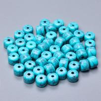 Creative High Quantity Pendants Barrel Beads 8.5-27mm DIY Loose Spacer Beads Earrings Imitation Turquoise Polyhedron 10/20/50Pcs For Bracelet Tubular Round Flat 8.5mm 100Pcs