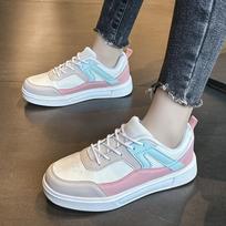 TUINANLE Woman's Casual Shoes Lace Up Leather Skateboard Shoes Female Non-slip Platform Sneakers 35 žalia/balta