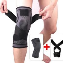 1PC New Band Removable Pressurized Knee Pads Braces Knee Support Crossfit Fitness Running Sports Knee Protector Knee Sleeve M weight 35-65KG raudona