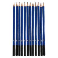 12 vnt / rinkinys Profesionalus piešimo eskizavimo pieštukų rinkinys Sketch Art pieštukai Grafito šešėliai pieštukai pradedantiesiems Pro Artists Kanceliarinės prekės blue