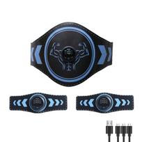EMS Electric Abdominal Trainer Slimming Belt ABS Muscle Stimulator Fitness Toner Body Shaping Workout Waist Arm Leg Loss Weight black