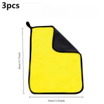 3pcs Microfiber Car Wash Towel Cleaning Cloth, Thickened Water-absorbent Coral Fleece Car Wipe Towel, Suitable for Home and Car Use Cleaning Supplies 3pcs 30x40cm yellow