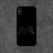 „Art Simple Kiss Rose Sex Girl Body“ telefono dėklas, skirtas „iPhone 11 12 Mini 13 14 Pro XS Max X 8 7 6s Plus SE XR Shell“ iPhoneXR black