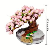 Sakura Potted Bouquet Building Blocks Plant Bonsai Succulent Model Bricks Ornaments Children's Educational DIY Toy Holiday Gifts No Box