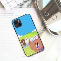 L-LINE-Cute-FRIENDS-Cartoon Phone Case For iPhone 11 12 Mini 13 14 15 Pro XS Max X Plus SE XR Shell iPhone12PRO orange