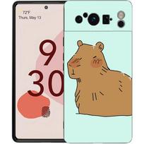 Animacinis Kapibara Telefono dėklas Google Pixel 8 A 7 6 Pro 6A 5G Juodas Minkštas Atsparus smūgiams Galinis dangtelis Silikoninis TPU Korpusas Coque Pixel 6 brown