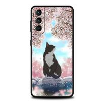 Cherry Japanese Traint Moun Fuji Phone Case For Samsung Galaxy S23 Ultra S22 S21 S20 FE 5G S10 S10E S9 S8 Plus Note 20 Cover Galaxy S21 FE 5G white