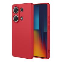 Flexible Liquid Silicone Case For Xiaomi Poco F6 M6 X6 F5 Pro C65 5G 4G Protective Cover Bumper Fundas Coque Shell Capa Poco F6 raudona