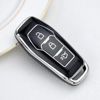TPU Auto Fob Smart Remote Cover Shell Automobilių stiliaus priedai Raktų dėklas, skirtas Ford Focus Mondeo Explorer Mustang juoda