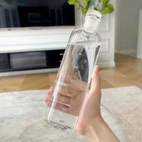 500/700ml Didelės talpos vandens butelis su laiko žymėmis, skaidrus plastikas, nepralaidus, pieno puodelis, kolba, gėrimų indai, vaikams, mokyklai, sportui, stovyklai water bottle