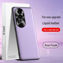Liquid leather protective cover for Oppo Reno10 Pro mobile phone, prevents falls, one piece design, ready to ship. OPPO Reno10 Pro gray