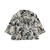 Print Shirts Women Vintage Short-sleeve Unisex Cropped Loose Casual French Style Aesthetic Summer Holiday Ins All-match Students XXL įvairiaspalvis