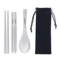 Spoon and Chopsticks Set Ti Two-Section Chopsticks Mold and Slip Resistant Portable Easy to Clean juoda