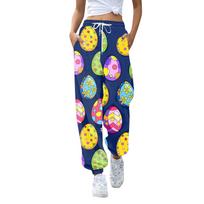 Womens Sweatpants Baggy High Waisted Plus Size Sweat Pants With Pockets Trousers Pants For Women Easter S juoda
