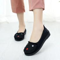 Old Beijing Cloth Shoes Women's Pedal Casual Flat Soft Sole Shoes Breathable Canvas Shoes Mother Shoes 41