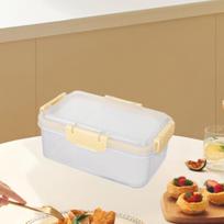 Food Storage Container Lunch Leakproof Easy to Clean Reusable Sealing Fruit Box S beige