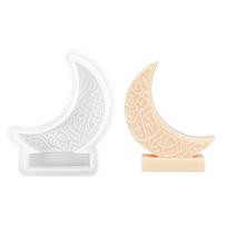 Moon Silicone Mould Moon Shaped Candle Molds DIY Soap Casting Molds Handmade Resin Molds for Eid Ramadan Decorations white