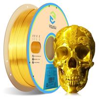 YOUSU PLA Filament Silk 3D spausdintuvui 1,75 mm matmenų tikslumas + 0,03 mm 3D spausdinimo medžiaga auksas