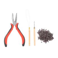 Plaukų priauginimo rinkinys Plier Pulling Hook Adata Prailginimo karoliukai įrankių rinkinys plaukams priauginti 3# Plier 2 Hook Needle 200 Rin