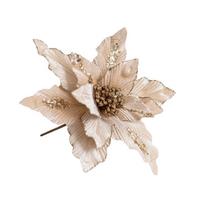 1PC Home Decor Fake Flore Velvet Glitter Ornament Fake Flowers Artificial Christmas Flowerws Gift